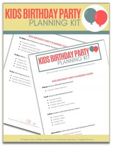 Kids Birthday Party Planning Kit | Frugal Fun Mom