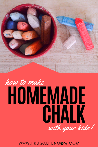 Make Homemade Chalk with your kids using easy, frugal ingredients.